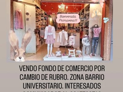 VENDO FONDO DE COMERCIO LOCAL DE NIÑOS