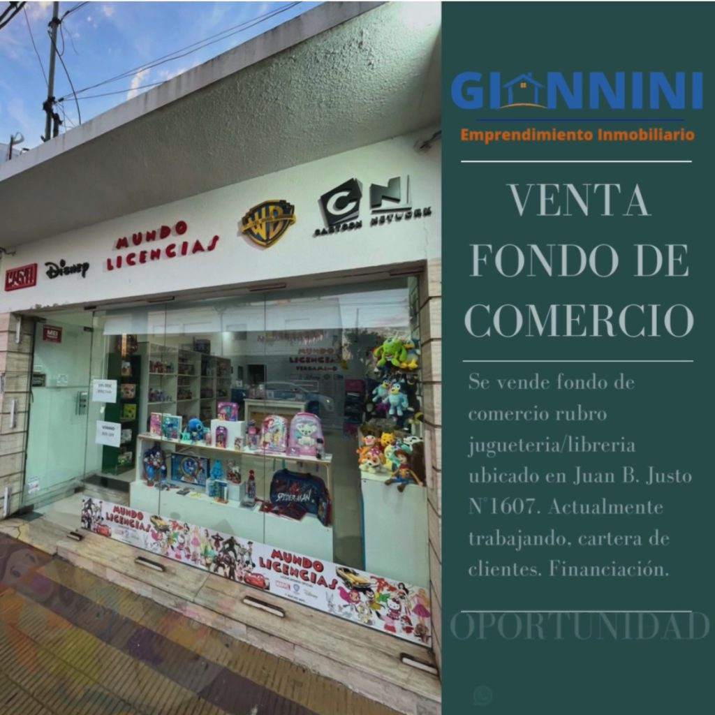 Se vende fondo de comercio rubro juguetería/libreria