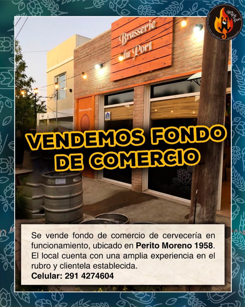 Venta de Fondo de comercio Cervecería Puerto Madryn