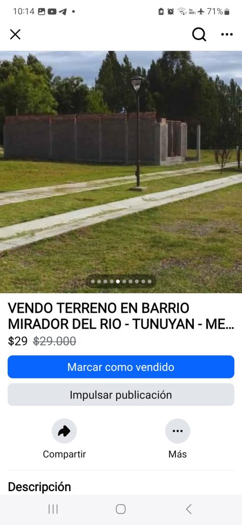 LOTE EN VENTA " BARRIO MIRADOR DEL RIO" TUNUYAN MENDOZA