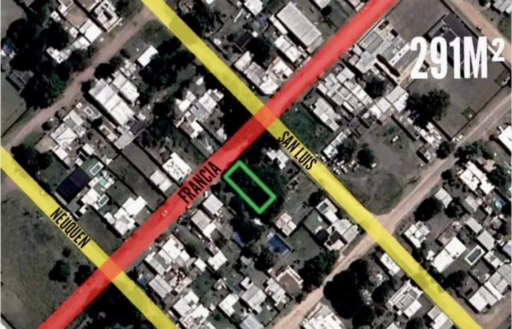 VENTA JUNIN CALLE FRANCIA Y SAN LUIS 11x26,45mts