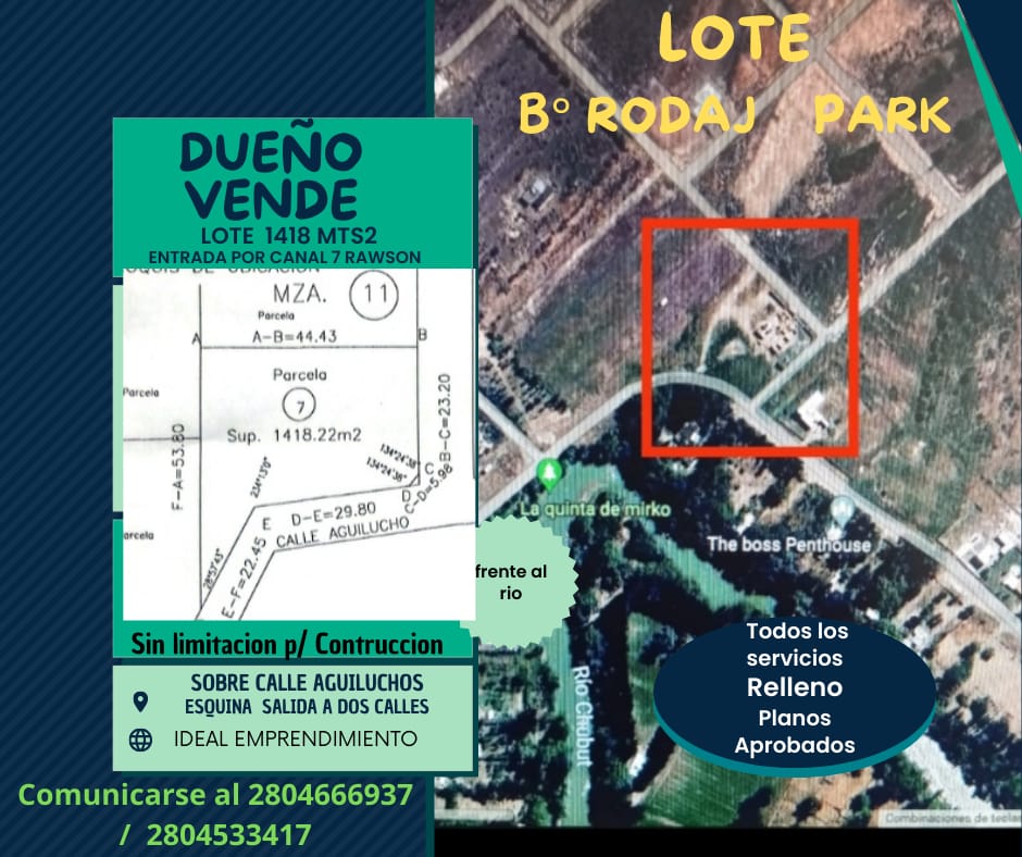 Dueño vende terreno